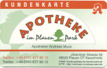 Kundenkarte der Apotheke im Plauen Park